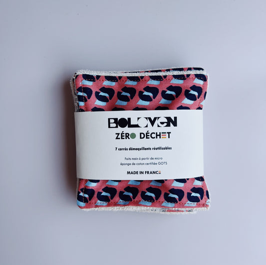 Kit de 7 cotons lavables en micro éponge de coton biologique | Pink
