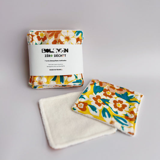 Kit de 7 cotons lavables en micro éponge de coton biologique | Poppies