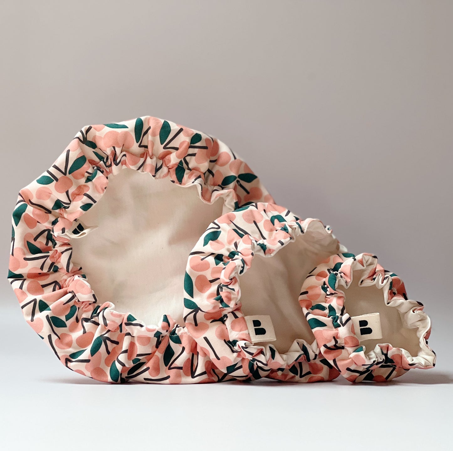 Kit de 3 charlottes Recouvre-Plat en Coton GOTS | CERISE