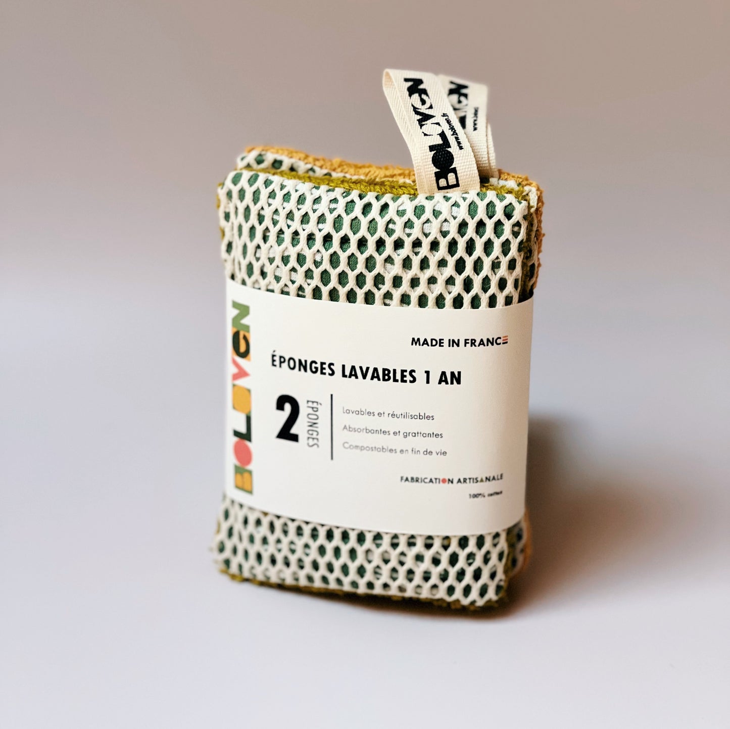 Kit de 2 éponges lavables 100% coton | Vaisselle écologique et zéro déchet
