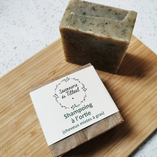 Shampoing Solide à l'ortie naturel bio - Cheveux mixtes à gras
