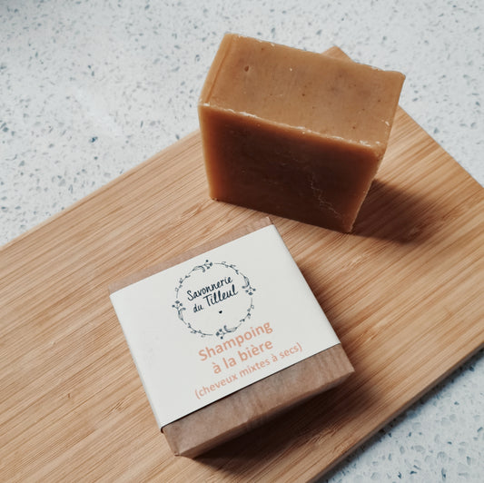 Shampoing Solide à la bière naturel bio - Cheveux normaux à secs
