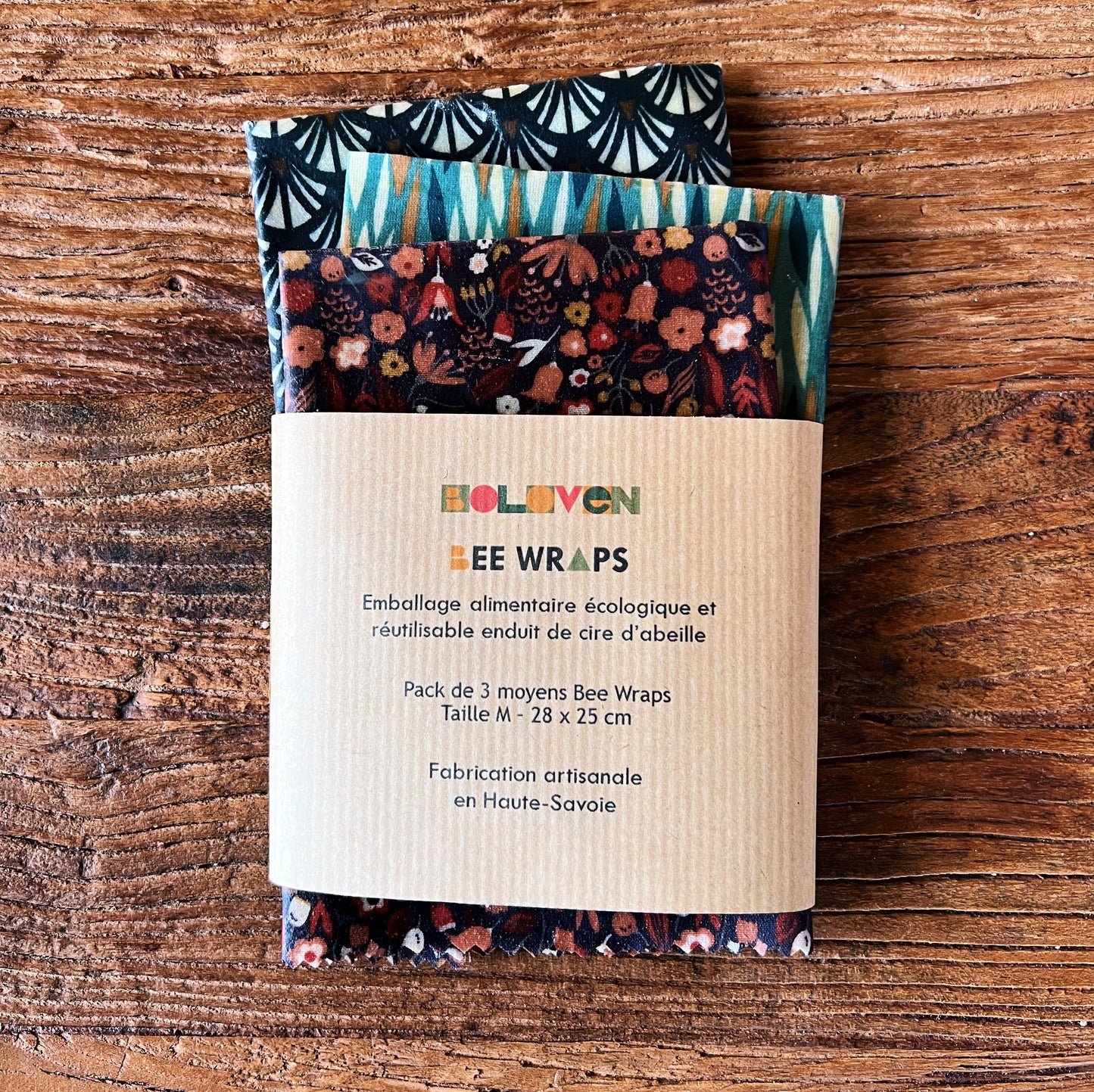 Emballage écologique | Kit de 3 Bee Wraps taille M