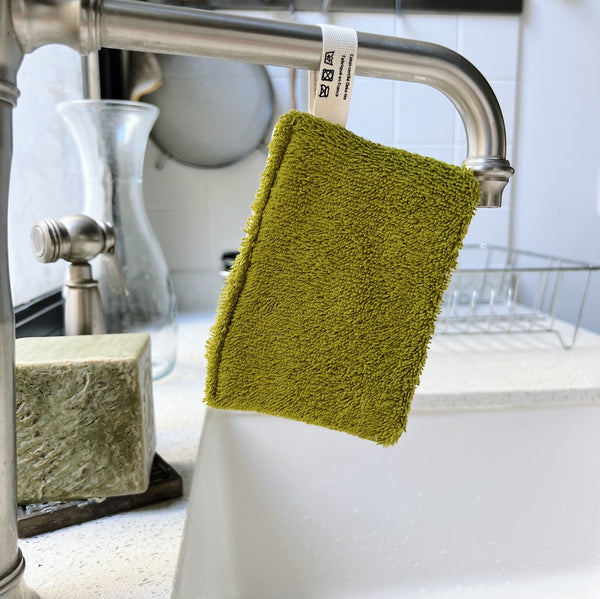 Éponge vaisselle lavable et réutilisable - Verte