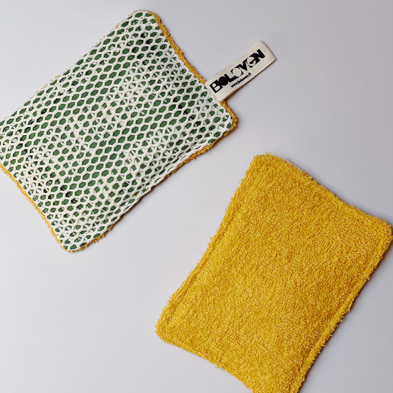 L'éponge lavable et durable jaune (x2)