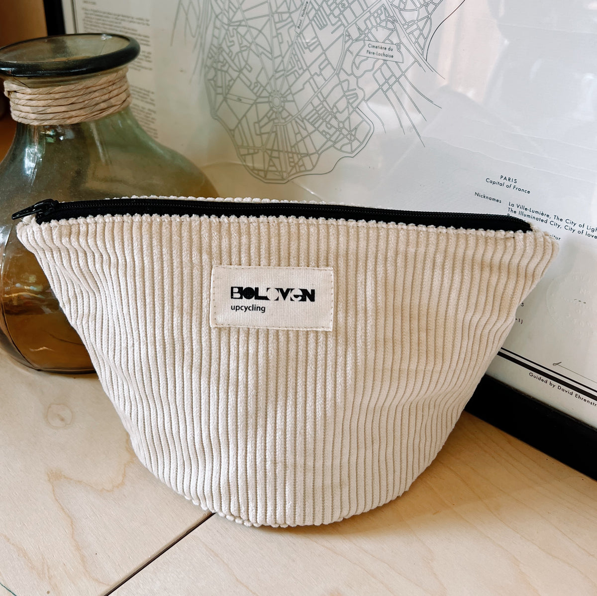 Trousse nomade en velours upcyclé
