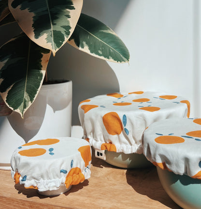 Kit de 3 Charlottes recouvre-plats en coton bio | MIRABELLE