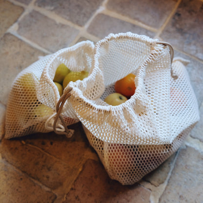 Sac filet à fruits et légumes en coton bio